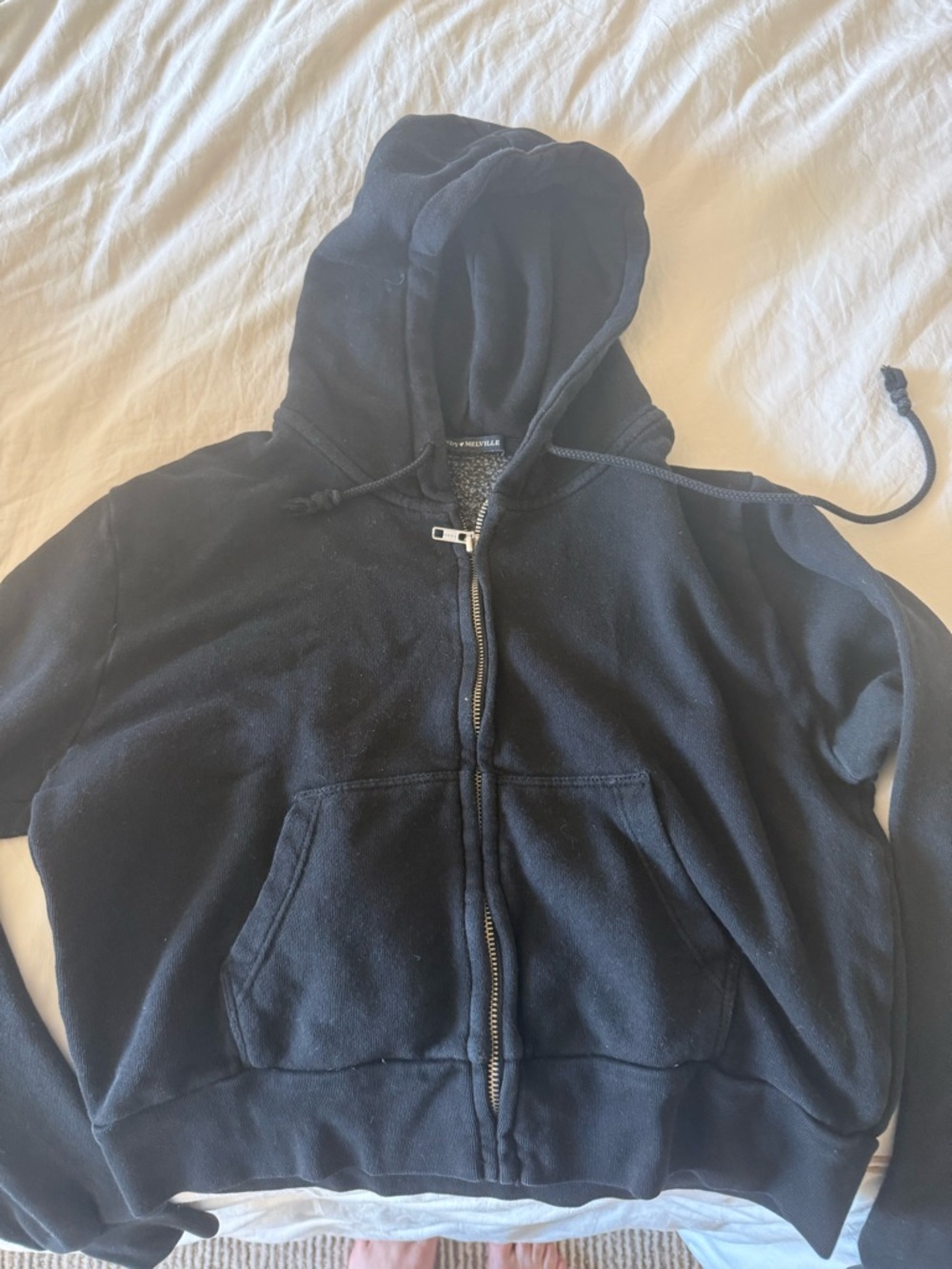 Brandy Melville Black Zip-Up Hoodie